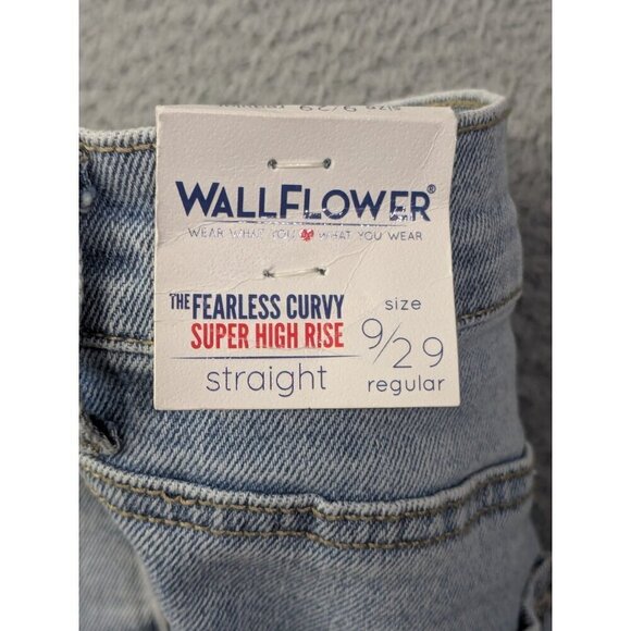 Wallflower The Fearless Curvy Super High Rise Straight Jeans Womens 9 / 29 Blue - Picture 4 of 16